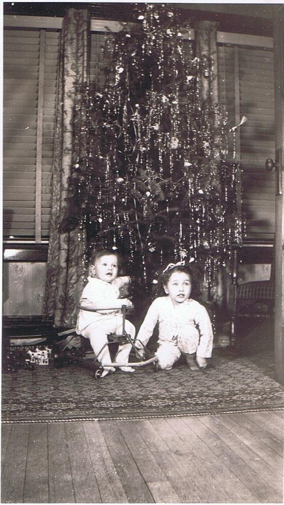 Beverly & Karen Baxter Christmas 1941