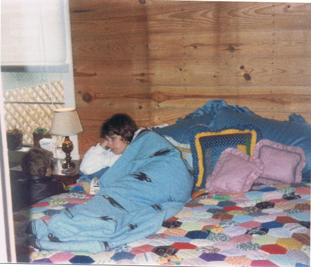 Jean Brandau in Bedroom of Bev & Darrell McCoy's Baclif House '83