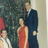 Rosita Rascke, Bob & Karen Musa @ Rasecke's, Christmas 1965 (note burning candles)