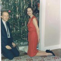 Bob & Karen Musa @ Rasecke's, Christmas 1965 (note burning candles)