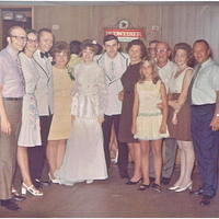 Elaine & Edward Klaus Wedding (L to R Bob, Karen, Otto, Pat, E, E, Dorothy, Gene, Jenny, Adolph, Mary, Fred