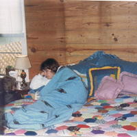 Jean Brandau in Bedroom of Bev & Darrell McCoy's Baclif House '83