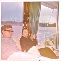 Houseboating 1st trip, Clinton IA 1972 Ken & Katie