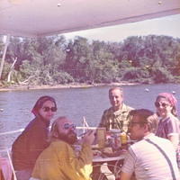 Houseboating 3rd trip, Clinton IA 1974 Karen & Bob Wally Ken & Katie