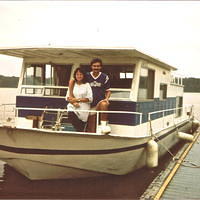 Houseboating 4th trip, Clinton IA 1975 Joy & Steve
