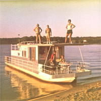 Houseboating 5th trip, Clinton IA 1976 Bob Wally Eileen Ken & Katie