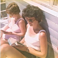 Houseboating 5th trip, Clinton IA 1976 Katie & Eileen
