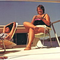 Houseboating 9th trip, Dubuque IA 1981 Sue & Karen