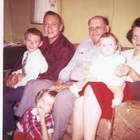 Mueller Family with Grandpa Charlie Butcher Easter 1959