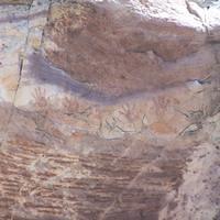 Indian hand prints at Lost Creek (pictographs?)